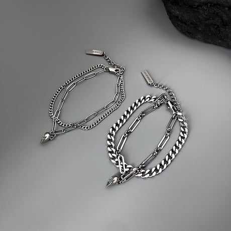 磁石で一つのハートになる ペア ブレスレット 金属アレルギー対応 磁石 ハート チェーン マグネット シンプル チタン カップル アクセサリー DTC-651230101287