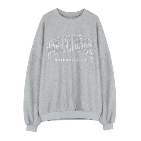 ロゴ トレーナー オーバーサイズ プルオーバー スウェット トップス ビッグシルエット レトロ 長袖 韓国ファッション レディース 大人可愛い ガーリー カジュアル DTC-743454327522