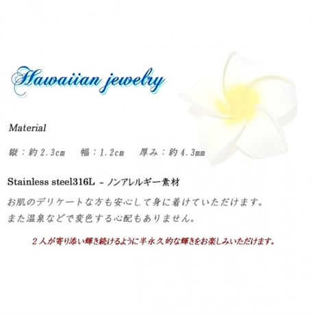 【ハワイアンジュエリー / HawaiianJewelry】ペンダント パドロック 南京錠 ネックレス 金属アレルギー対応 プルメリア スクロール サージカルステンレス gps8798