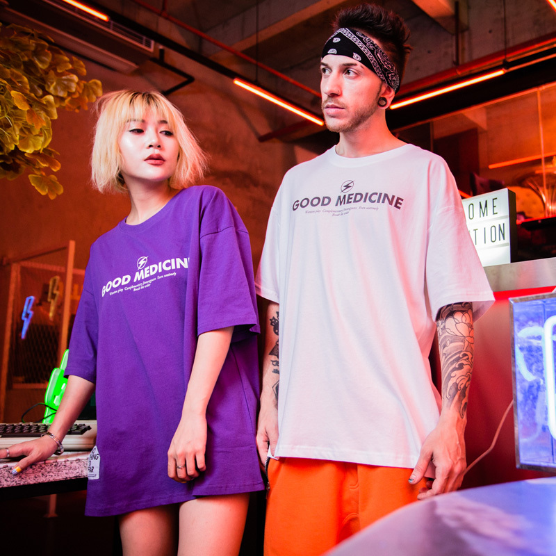 ユニセックス Tシャツ 半袖 メンズ レディース ラウンドネック 英字  