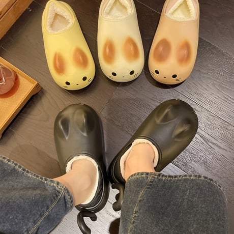 ネコ 尻尾付き スリッパ 23.0～25.0cm インナーボア 猫 ルームシューズ 防寒 EVA もこもこ 軽量 暖かい かわいい 韓国ファッション レディース DTC-740844337006
