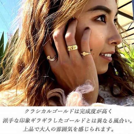 ハワイアンジュエリー リング 指輪 スクロール ウェーブ 金属アレルギー対応 メンズ レディース サージカル ステンレス 316L PVD シルバー ゴールド ピンクゴールド grs8708