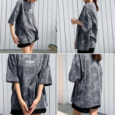 ユニセックス Tシャツ 半袖 タイダイ柄 オーバーサイズ ゆったり 大きめ カジュアル 韓国ファッション メンズ レディース 韓国ストリートファッション DTC-620776035169