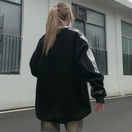 ユニセックス トレーナー バイカラー 裏起毛 プルオーバー スウェット オーバーサイズ 韓国ファッション メンズ レディース カジュアル ストリート系 DTC-657543864365