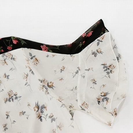 レディース 花柄シフォンワンピース レトロ ハイウエスト フェミニン ガーリー 韓国ファッション (DCT-594879835987)
