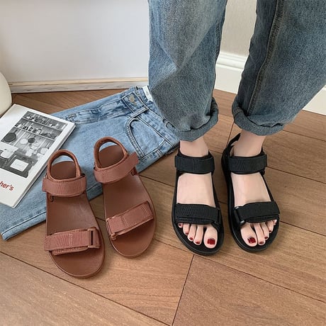 スポーツサンダル マジックテープ 22.5cm 23.0cm 23.5cm 24.0cm 24.5cm 25.0cm 韓国ファッション レディース スポサン 厚底 DTC-614035432908