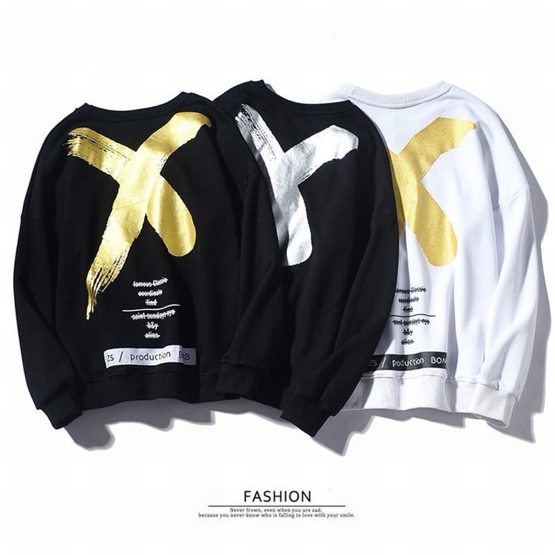 Never バックプリント スウェット トレーナー 韓国 メンズ ブラック 3カラー】ユニセックス メンズ/レディース バックプリント