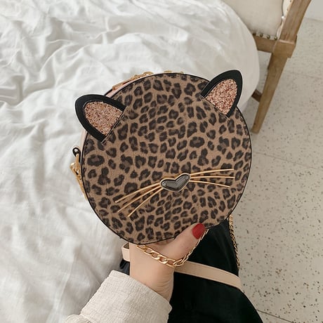 猫モチーフ スパンコール ショルダーバッグ ミニバッグ チェーンストラップ アニマルバッグ 丸い 斜めがけ シンプル 肩掛け レトロ かわいい ガーリー DTC-598736833746