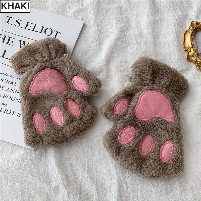 5カラー】 猫の手 肉球 手袋 韓国ファッション レディース ハーフ