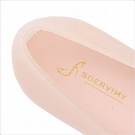 【Soervimy】 ラバーパンプス レインシューズ ヒール2.5cm 半透明 韓国ファッション レディース チャンキーヒール 雨 梅雨 ラバー 防水 594399546106