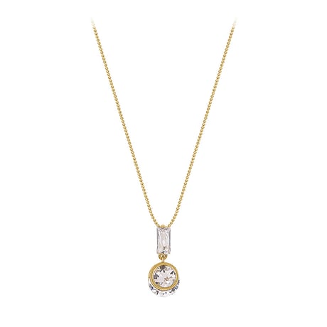 ネックレス CZ チェーン付き ペンダント アクセサリー 合金 K14メッキ シンプル ジュエリー DTC-645590525571
