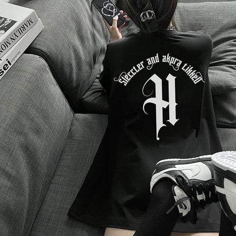 【3カラー】 ユニセックス Tシャツ 半袖 バックプリント オーバーサイズ 韓国ファッション メンズ レディース レトロ カジュアル 韓国ストリート系ファッション DTC-677170781020