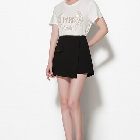 レディース  ショートパンツ ラップショートパンツ パンツ ショート丈 キュロット ガーリー 韓国ファッション (DCT-591138767079)