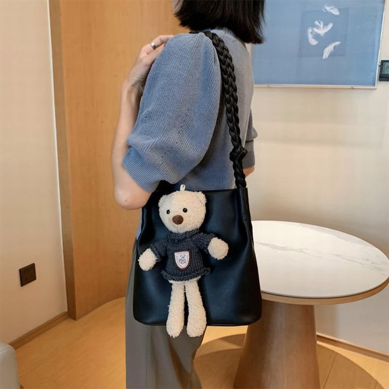 na＊naページ　ミモザくまちゃん　ショルダーバッグ　図書袋 na＊na様専用ページ ミモザくまちゃん ショルダーバッグ 図書袋