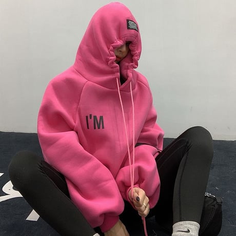 パーカー 3色 グレー ピンク ホワイト プラスベルベット ルーズ 韓国ファッション レディース 大人可愛い かわいい ガーリー 634030164430