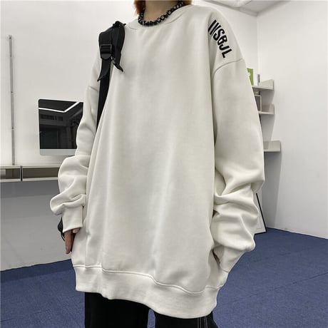 ユニセックス トレーナー プルオーバー 裏起毛 長袖 スウェット クルーネック オーバーサイズ 韓国ファッション メンズ レディース カジュアル ストリート系 DTC-660948217951