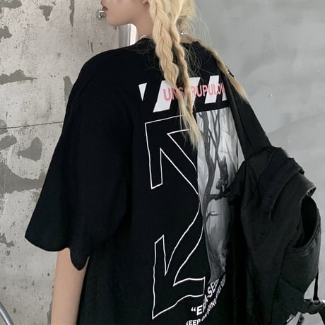 ユニセックス Tシャツ 半袖 ラウンドネック バックプリント オーバーサイズ メンズ レディース トップス 大きめ カジュアル ストリートファッション DTC-647820082238