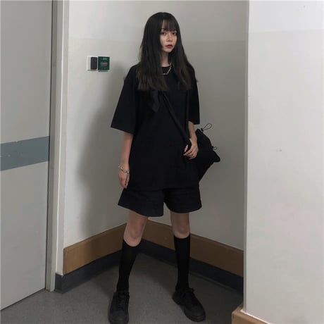 ユニセックス Tシャツ 半袖 メンズ レディース ラウンドネック シンプル どくろ スカル プリント オーバーサイズ 大きいサイズ ルーズ ストリート TBN-597191250710