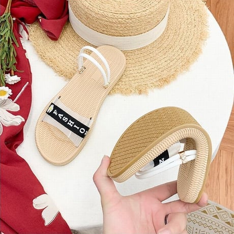 2WAY ストラップ サンダル フラットサンダル 韓国ファッション レディース ぺたんこサンダル 痛くない かわいい 靴 歩きやすい 616855832552