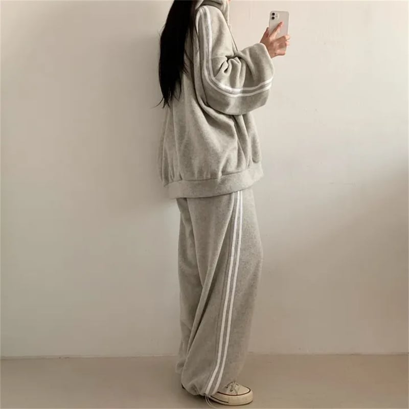 セットアップ 上下セット スウェット サイドライン ダブルジップ