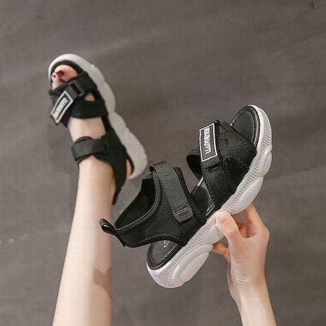 スポーツサンダル 22.5～25.0cm ソールがクマ スポサン 厚底 サンダル 可愛い 歩きやすい インスタ映え 韓国ファッション レディース DCT-594739745115
