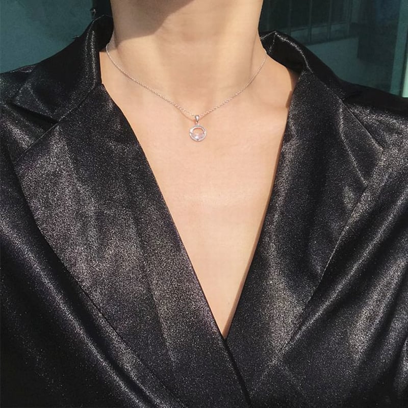 ネックレス レディース スターリングシルバー クリア ブルー 人工水晶