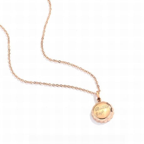 ネックレス レディース ボトルキャップ ピンクゴールド 金属アレルギー対応 メッキ18 Kチタン 瓶の蓋デザイン シンプル ペンダント パーティー (DTC-579883586056)