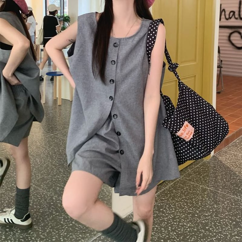 PEARLYGATE 新品タグ付　ノースリーブ・ショートパンツ・セットアップ set | セットアップ ツイード ノースリーブ ショートパンツ