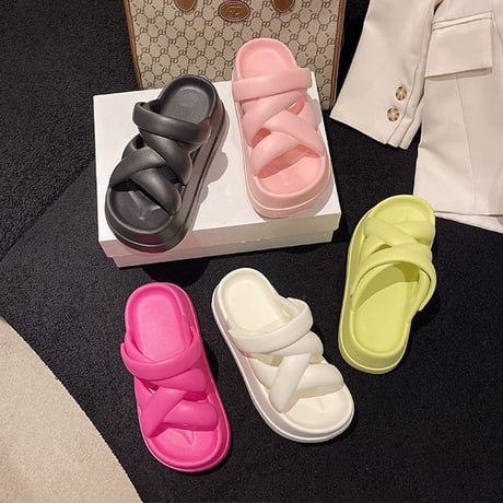2WAY 厚底サンダル ビーチサンダル ウェッジソール 厚底 サンダル 美脚効果 脚長 カジュアル トレンド かわいい 歩きやすい 韓国ファッション レディース DTC-728064855024