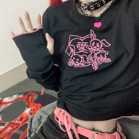 セットアイテム tシャツ アームウォーマー アームカバー 半袖 トップス 2点セット レトロ 大人可愛い ガーリー カジュアル DTC-638967987367