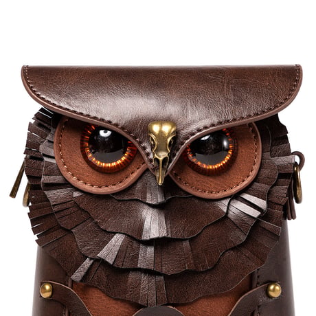 フクロウモチーフ 2WAYバッグ ショルダーバッグ ウエストバッグ スチームパンク ヴィンテージ風 アンティーク風 ミニバッグ 肩掛け 斜め掛け バッグ レトロ DTCA-782553186570