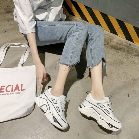 ダッドスニーカー 反射 厚底 6cm 韓国ファッション スニーカー ダッドシューズ ボリュームスニーカー 厚底スニーカー かわいい オールシーズン カジュアル 609592652180