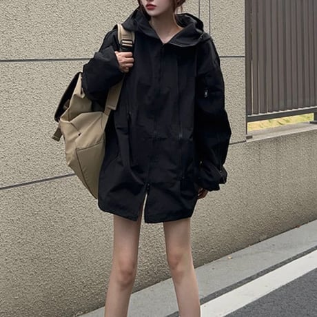 ユニセックス 男女兼用 マウンテンパーカー フード付きジャケット ライトアウター ウインドブレーカー オーバーサイ カジュアル 韓国ファッション DTC-682565958551