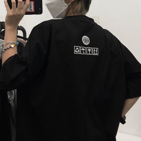 【2カラー】 ユニセックス Tシャツ 半袖 刺繍 クルーネック オーバーサイズ ゆったり シンプル 韓国ファッション メンズ レディース カジュアル ストリート系 DTC-640277176937