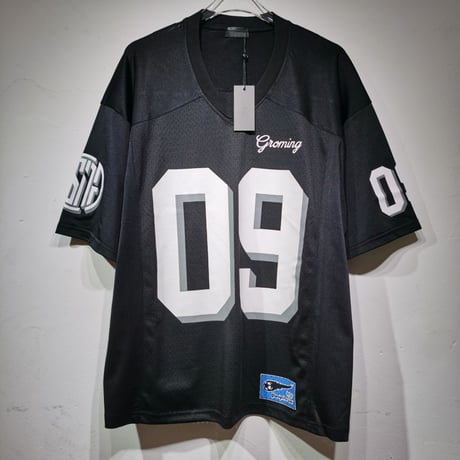 ユニフォーム風 tシャツ ナンバリング メッシュ オーバーサイズ トップス クルーネック ゆったり 半袖 レトロ 大人可愛い ガーリー カジュアル DTCA-938589496378
