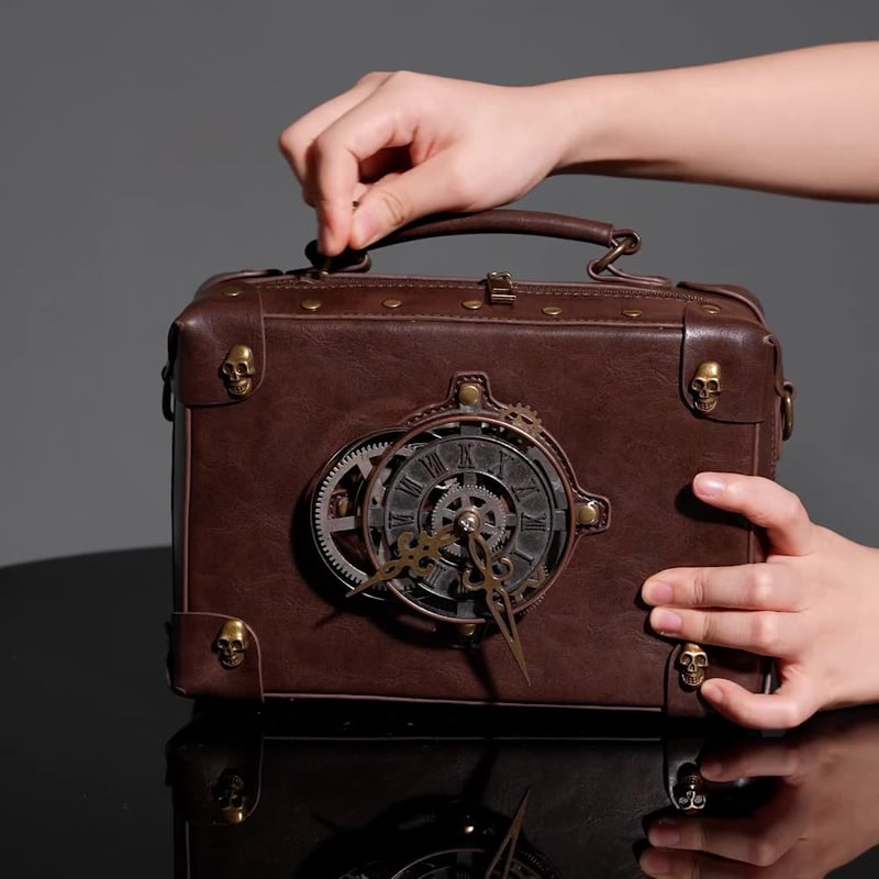 2WAYバッグ 時針 スチームパンク ヴィンテージ風 ショルダー
