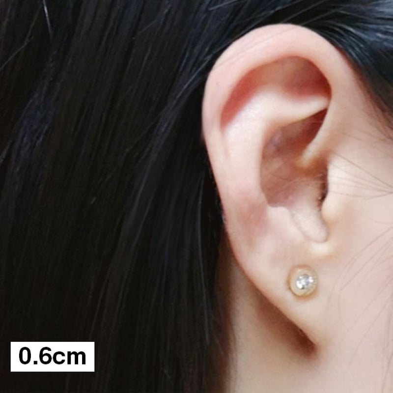 両耳 ピアス メンズ レディース スタッドピアス キャッチ式 CZ 金属