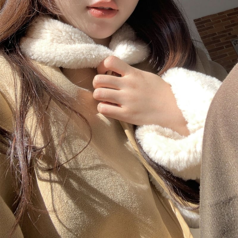 ボア ショートコート ボアジャケット フェイクラムウール ボアコート