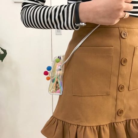 フィッシュテール スカート 裾フリル フロントボタン 韓国ファッション レディース フィット タイト 台形 ショート 無地 ハイウエスト 大人可愛い ガーリー DTC-598590628175