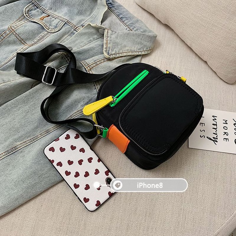 マルチカラー ショルダーバッグ ポシェット メッセンジャーバッグ ミニ