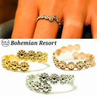 ボヘミアンリゾート リング 金属アレルギー対応 花 フラワー フリーサイズ 指輪 ステンレス ステンレス メンズ レディース シルバー ゴールド ピンクゴールド インスタ mnk32