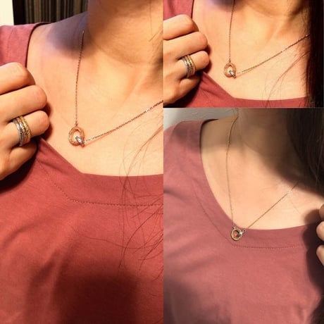 【HAWAIIANJEWELRY / ハワイアンジュエリー】 ネックレス リング イエローゴールド ピンクゴールド ステンレススチール メンズ レディース インスタ (gns8136)