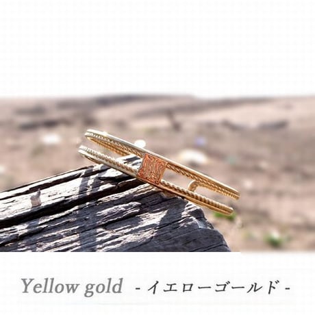 ハワイアンジュエリー バングル メンズ レディース ペア カレイキニ スクロール ステンレス 金属アレルギー対応 スチールシルバー イエローゴールド ピンクゴールド gbg8141