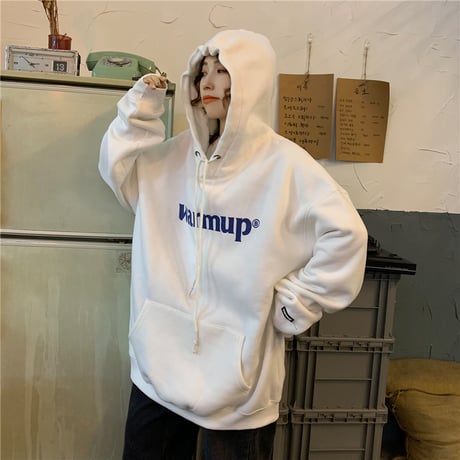 【選べる4カラー】 パーカー プルオーバー 裏起毛 韓国ファッション レディース ストリート系 大きいサイズ オーバーサイズ アウター 秋冬 秋 冬 (DTC-602901588624)