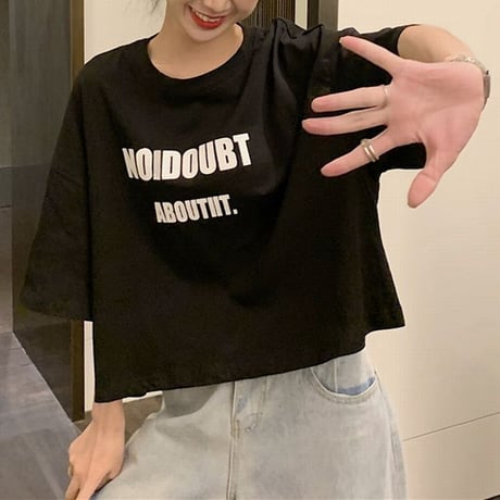クロップド丈 Tシャツ 半袖 ラウンドネック へそ出し 韓国ファッション レディース ショート丈 トップス カットソー 夏 大人可愛い ガーリー DTC-619963183293