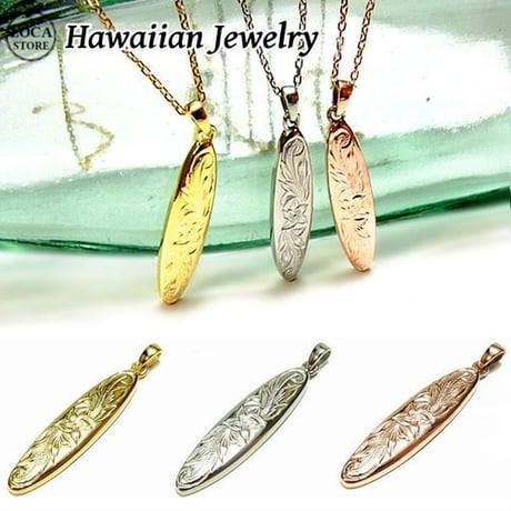 【ハワイアンジュエリー / HawaiianJewelry】 ミドルサイズ サーフボードネックレス 金属アレルギー対応 レディース メンズ サージカルステンレス 刻印可能商品 (gps8903)