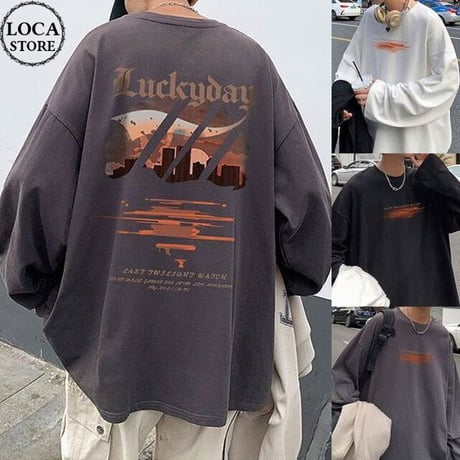 【3カラー】 ユニセックス Tシャツ 長袖 オーバーサイズ ロンT 韓国ファッション メンズ レディース カジュアル 韓国ストリートファッション DTC-683267574121
