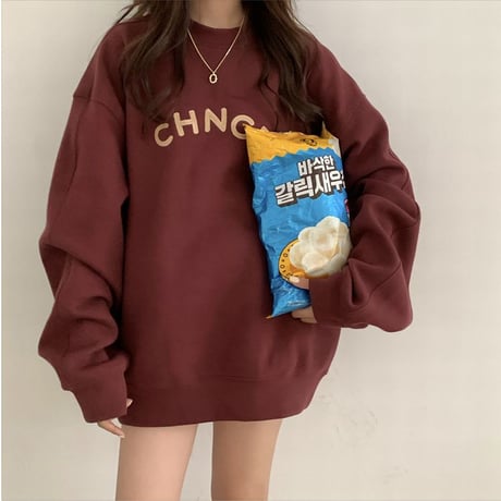 トレーナー ロンT 薄手 薄手トレーナー オーバーサイズ ラウンドネック ルーズ レトロ 韓国ファッション レディース ガーリー カジュアル ストリート系 DTC-655296556038