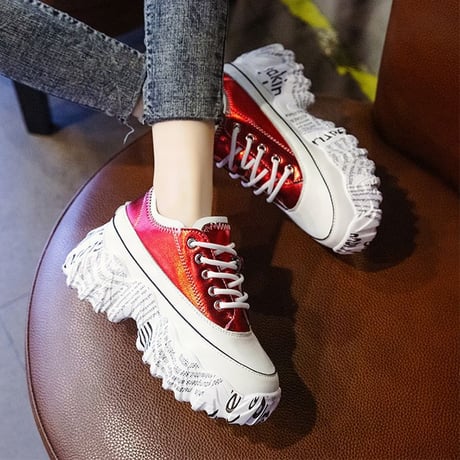 ダッドスニーカー 厚底 レースアップ 7cm 韓国ファッション レディース スニーカー ダッドシューズ 厚底スニーカー ボリュームスニーカー スポーツ 歩きやすい 610902961717