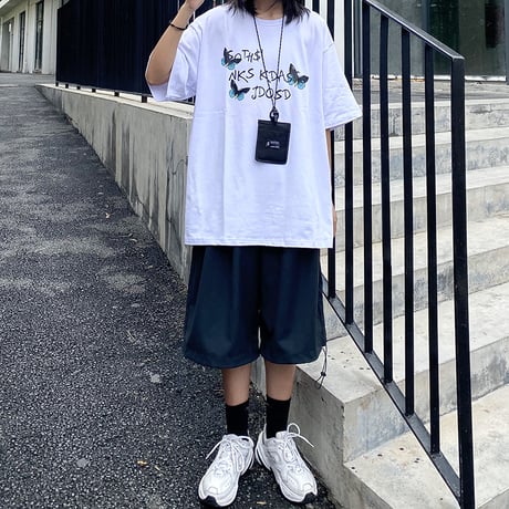バタフライ Tシャツ 半袖 ルーズ 韓国ファッション レディース トップス ゆったり 大きめ カジュアル ストリートファッション DTC-619610882691